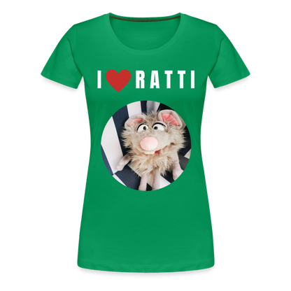 Frauen Premium T-Shirt - I love Ratti - Kelly Green