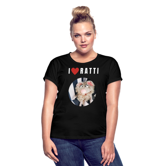 Frauen Oversize T-Shirt - I love Ratti - Schwarz