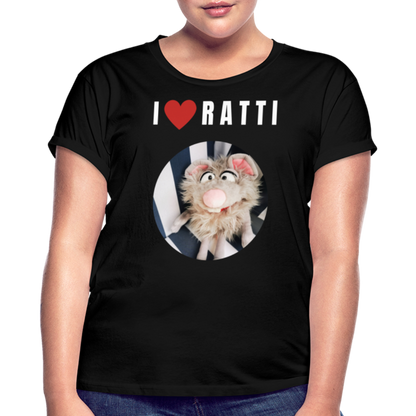 Frauen Oversize T-Shirt - I love Ratti - Schwarz