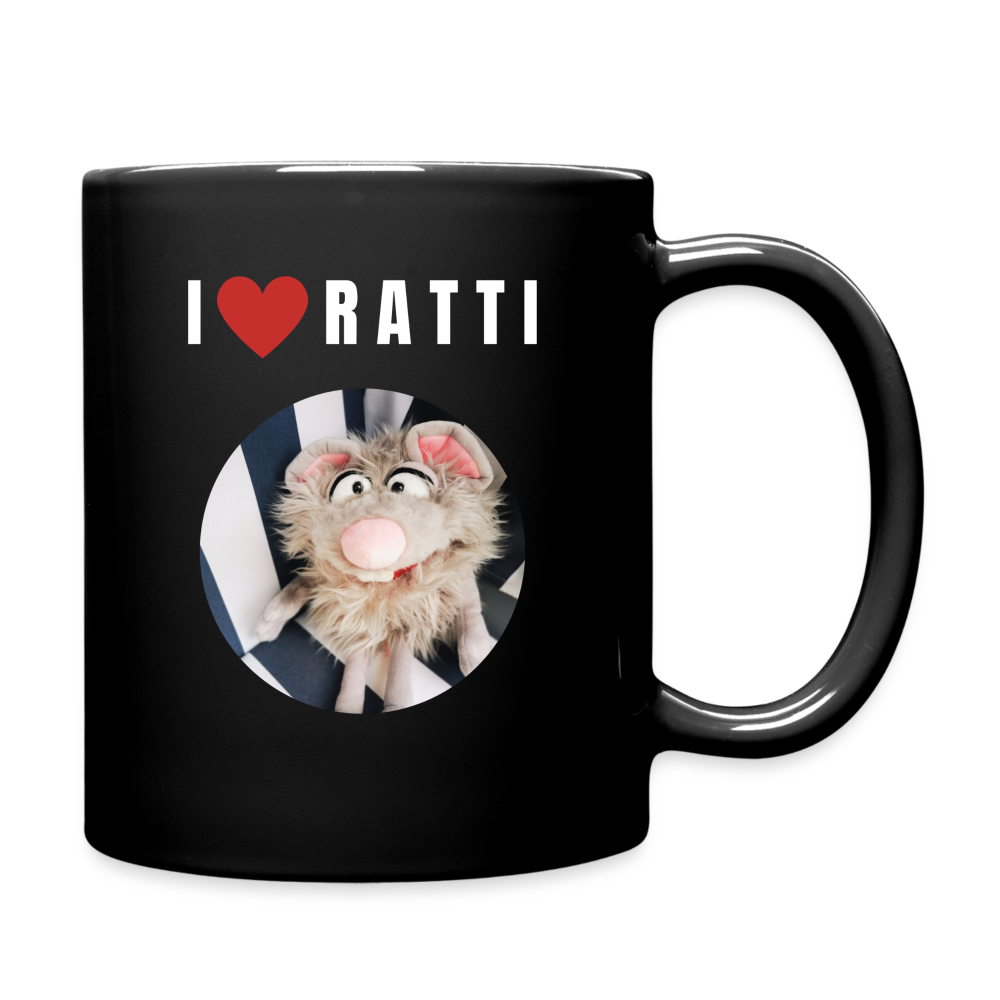 Tasse einfarbig - I love Ratti - Schwarz