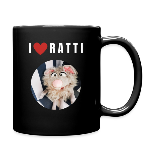 Tasse einfarbig - I love Ratti - Schwarz