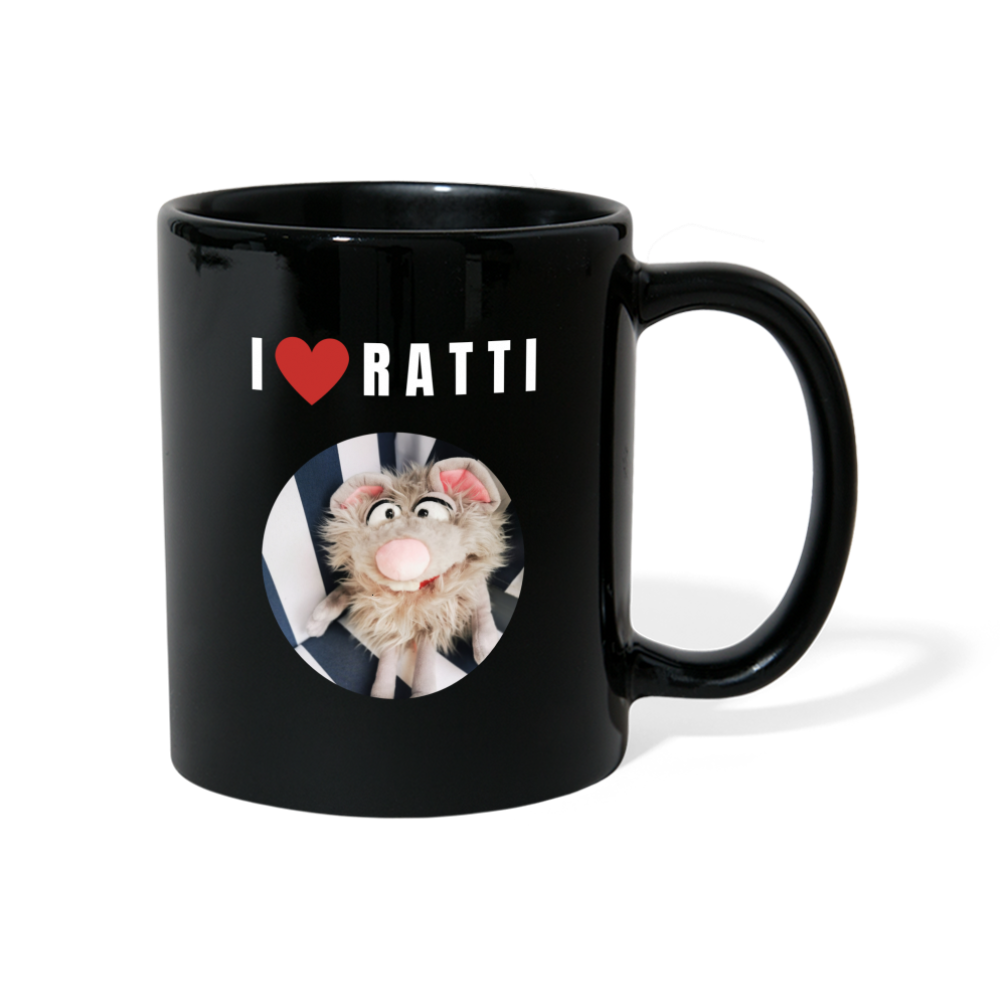 Tasse einfarbig - I love Ratti - Schwarz