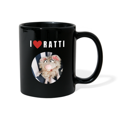 Tasse einfarbig - I love Ratti - Schwarz