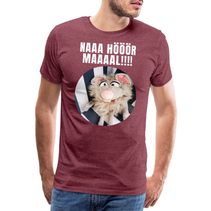 Männer Premium T-Shirt - Na hör mal! - Bordeauxrot meliert