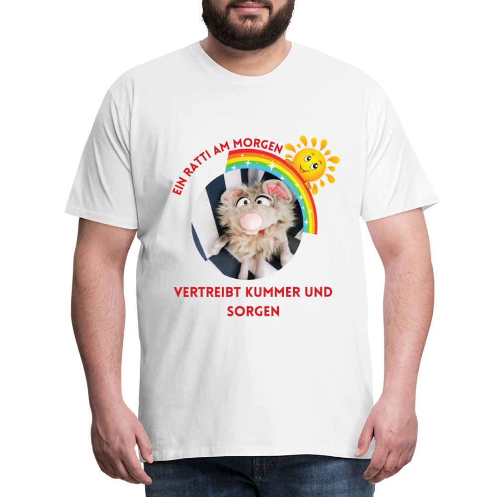 Männer Premium T-Shirt - Ratti am Morgen - weiß