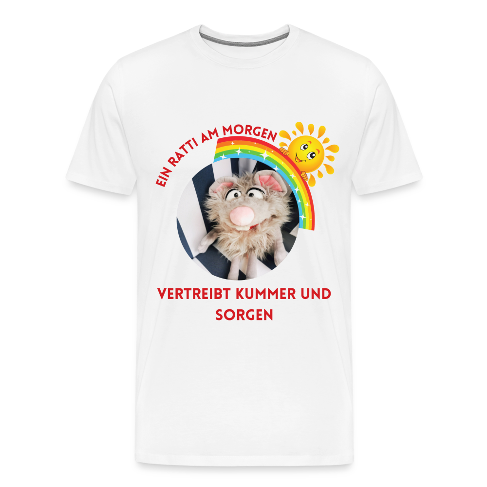 Männer Premium T-Shirt - Ratti am Morgen - weiß