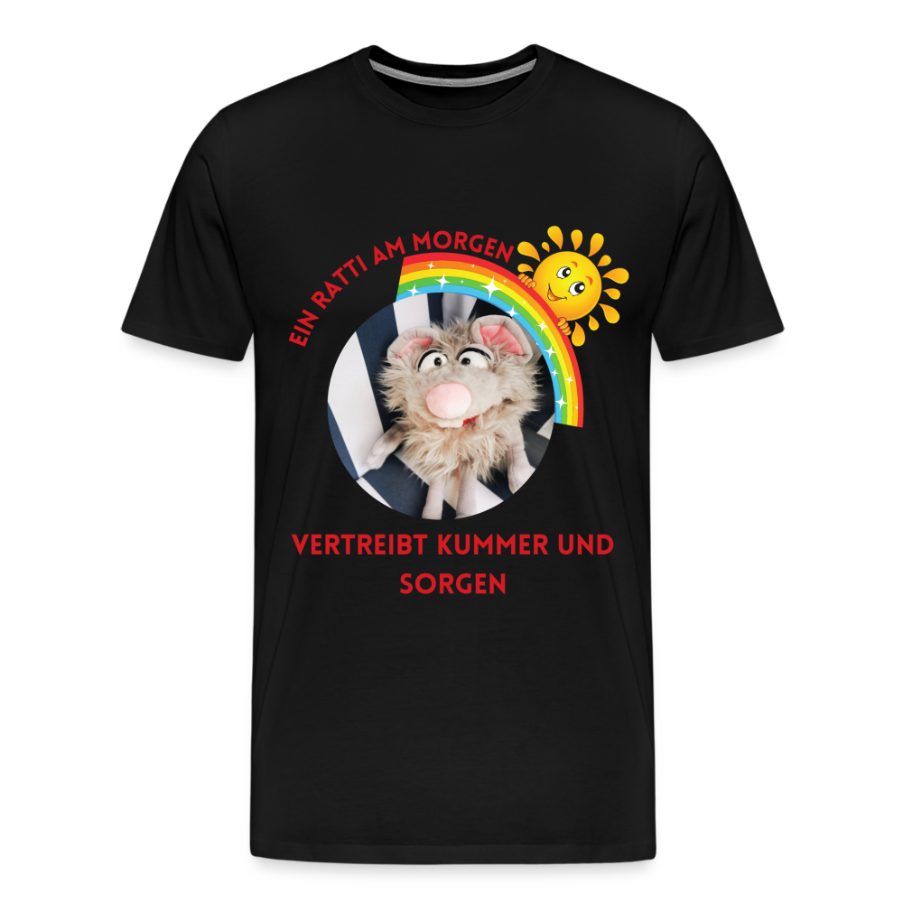 Männer Premium T-Shirt - Ratti am Morgen - Schwarz