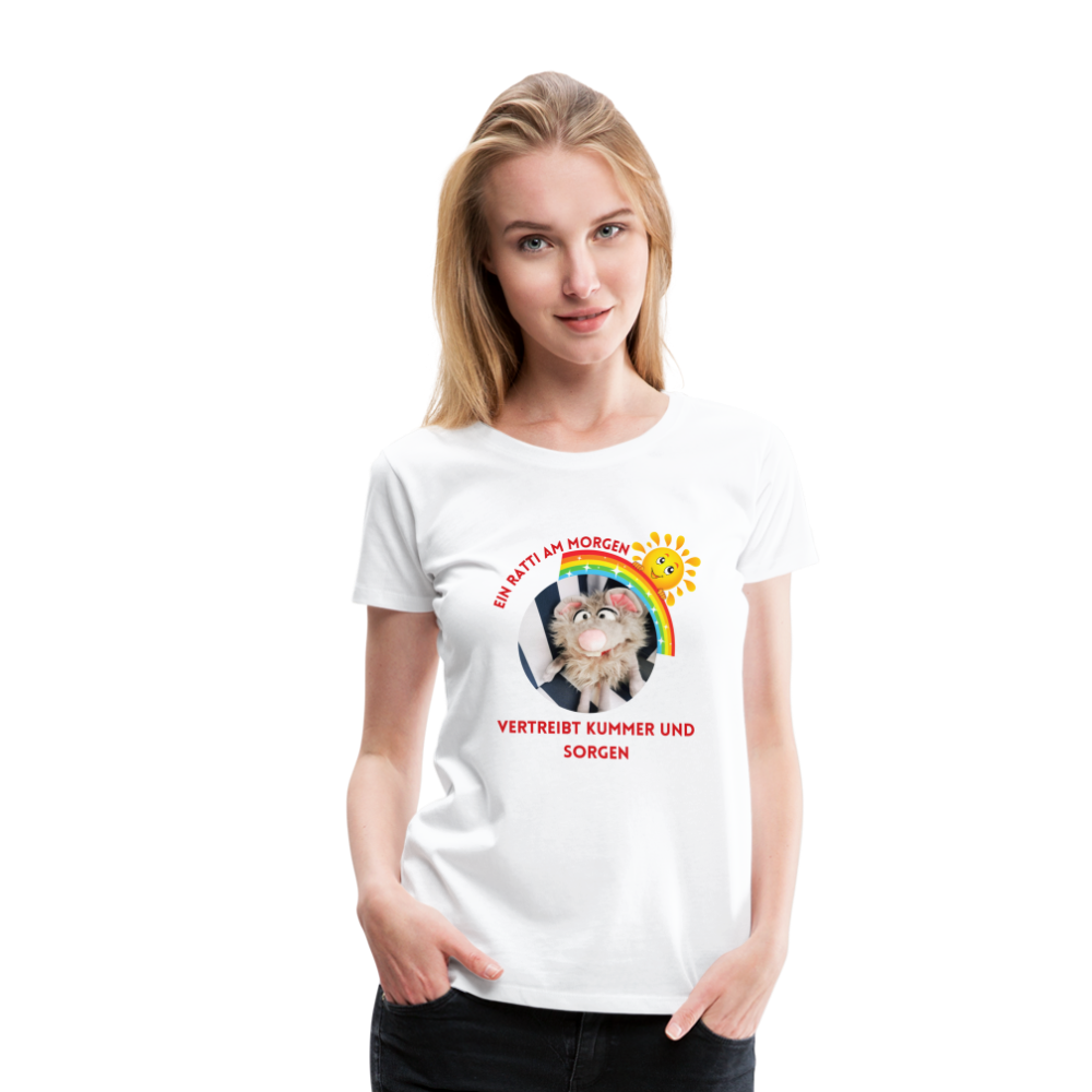 Frauen Premium T-Shirt - Ein Ratti am Morgen - weiß