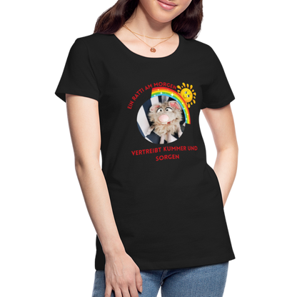 Frauen Premium T-Shirt - Ein Ratti am Morgen - Schwarz