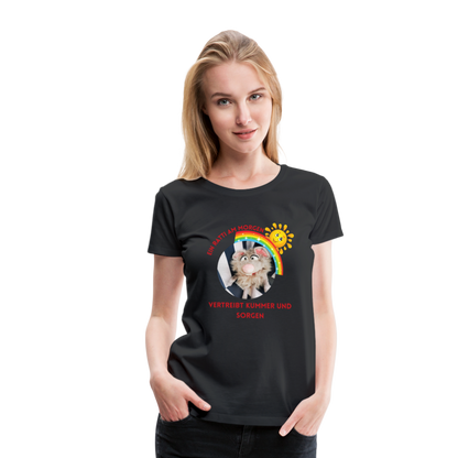 Frauen Premium T-Shirt - Ein Ratti am Morgen - Schwarz