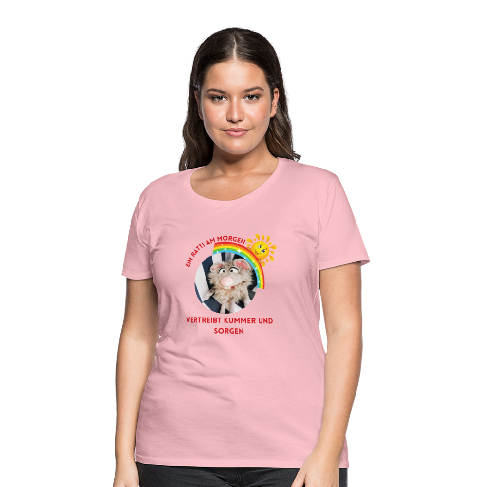 Frauen Premium T-Shirt - Ein Ratti am Morgen - Hellrosa