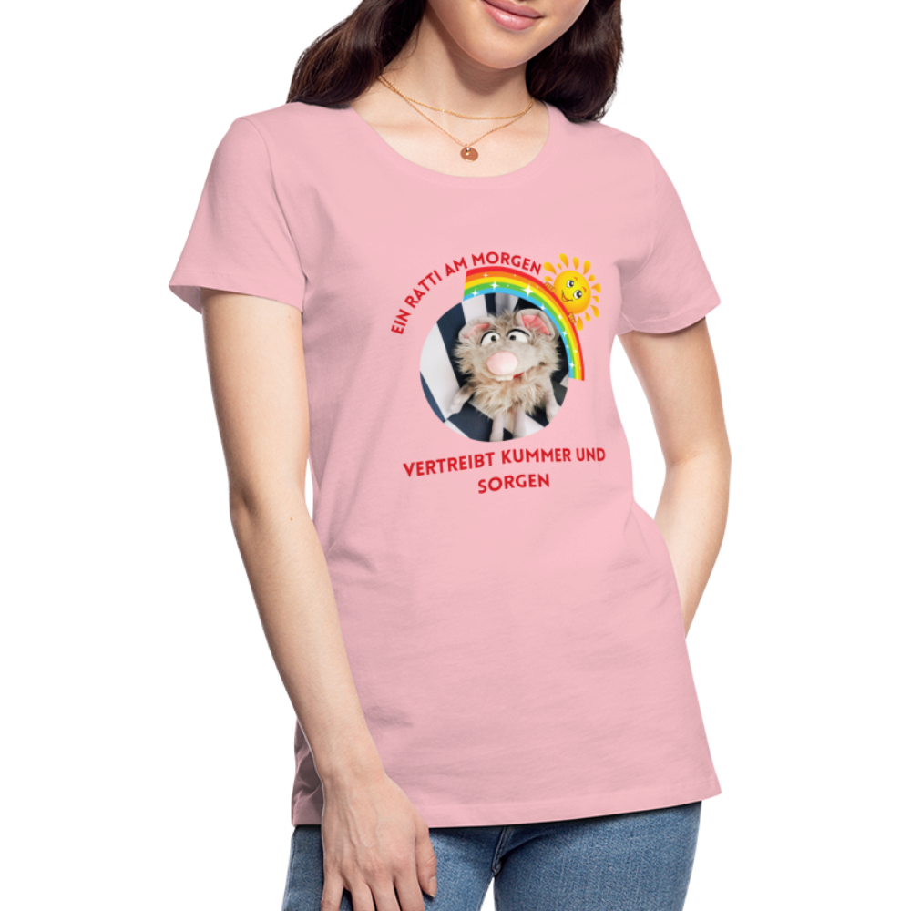 Frauen Premium T-Shirt - Ein Ratti am Morgen - Hellrosa