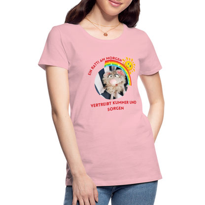 Frauen Premium T-Shirt - Ein Ratti am Morgen - Hellrosa