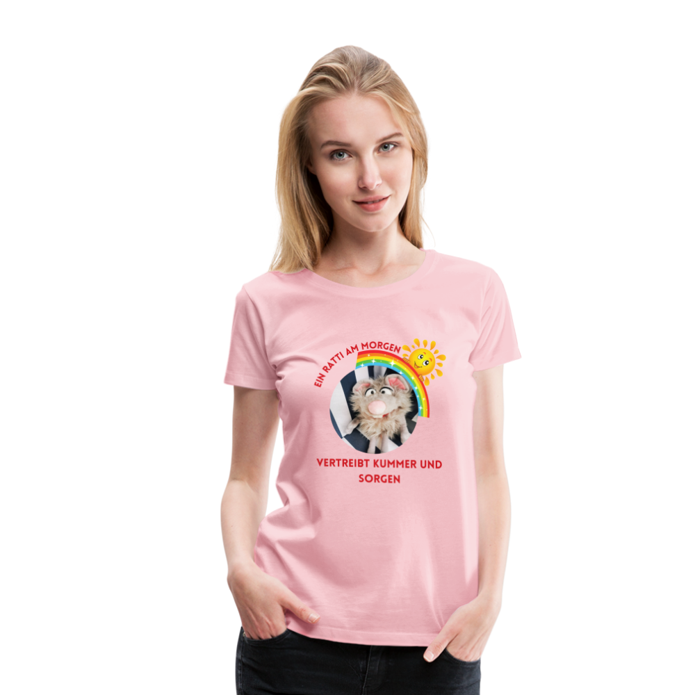 Frauen Premium T-Shirt - Ein Ratti am Morgen - Hellrosa