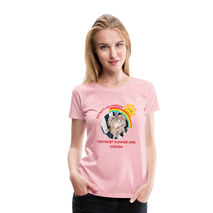 Frauen Premium T-Shirt - Ein Ratti am Morgen - Hellrosa