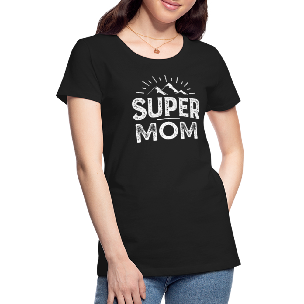 Frauen Premium T-Shirt - Super Mom - Schwarz