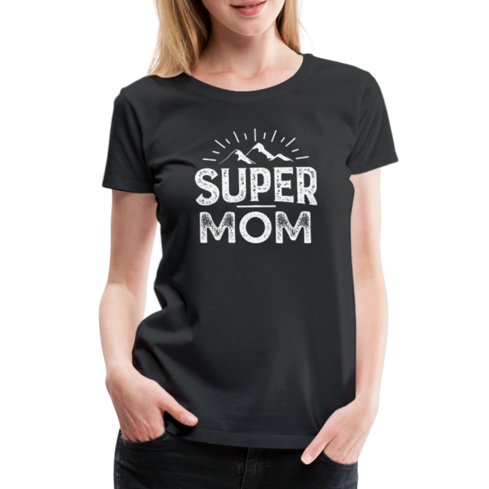 Frauen Premium T-Shirt - Super Mom - Schwarz