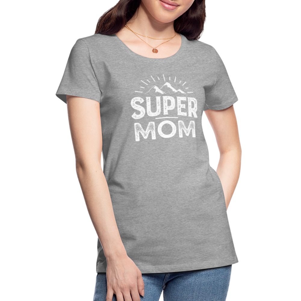 Frauen Premium T-Shirt - Super Mom - Grau meliert