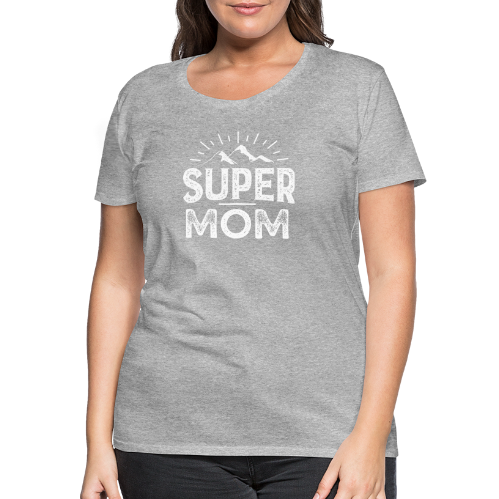 Frauen Premium T-Shirt - Super Mom - Grau meliert