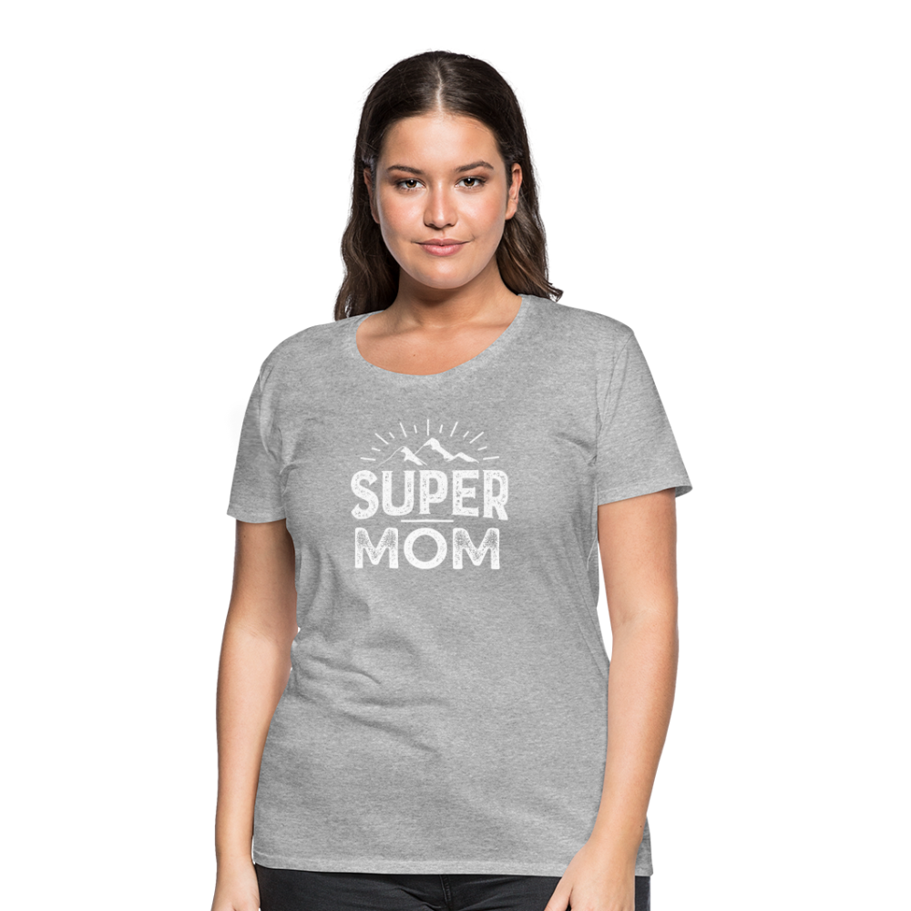 Frauen Premium T-Shirt - Super Mom - Grau meliert