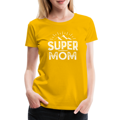 Frauen Premium T-Shirt - Super Mom - Sonnengelb