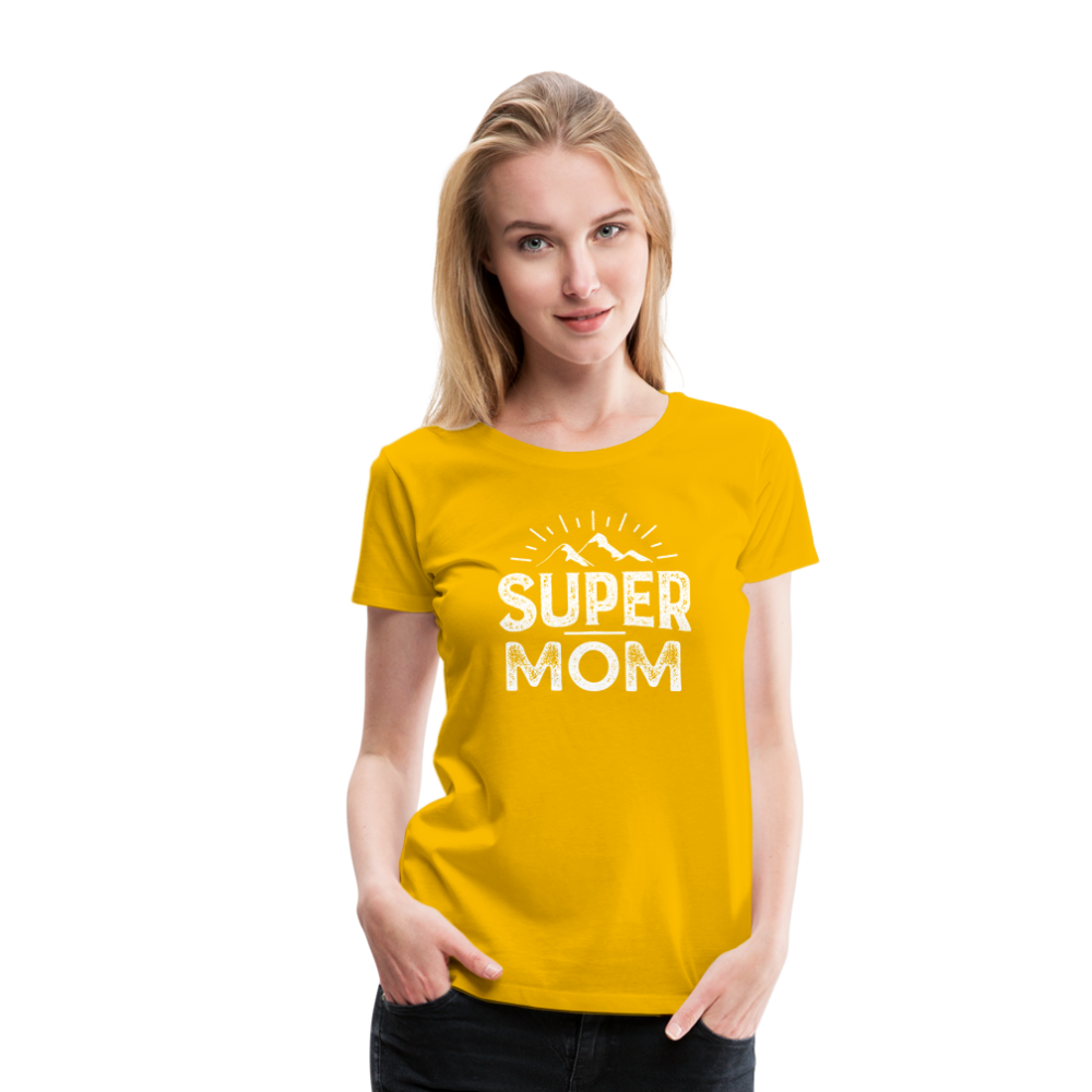 Frauen Premium T-Shirt - Super Mom - Sonnengelb