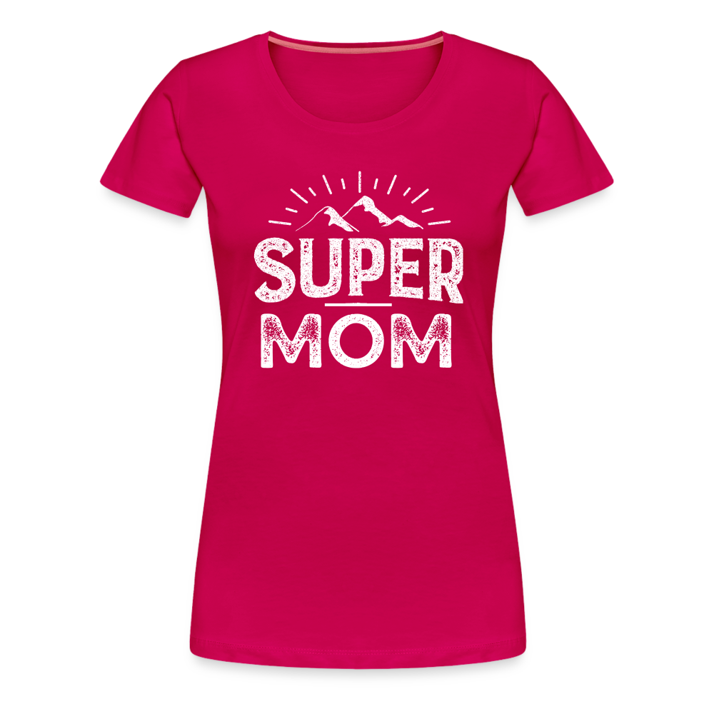 Frauen Premium T-Shirt - Super Mom - dunkles Pink