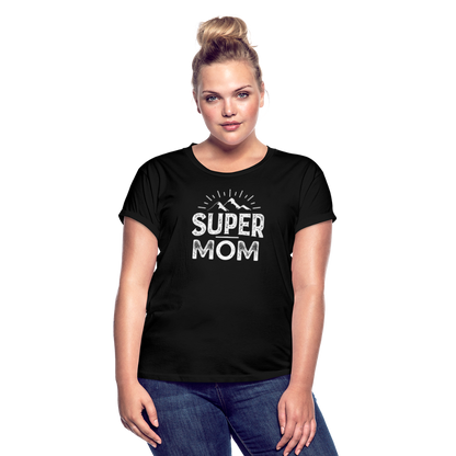 Frauen Oversize T-Shirt - Super Mom - Schwarz