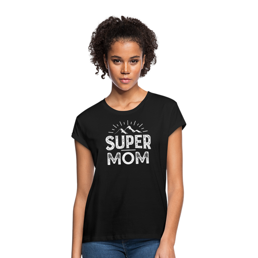 Frauen Oversize T-Shirt - Super Mom - Schwarz