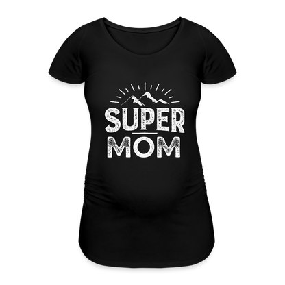 Frauen Schwangerschafts-T-Shirt - Super Mom - Schwarz