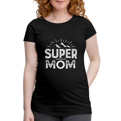 Frauen Schwangerschafts-T-Shirt - Super Mom - Schwarz