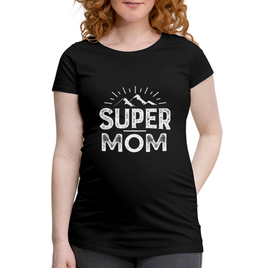 Frauen Schwangerschafts-T-Shirt - Super Mom - Schwarz