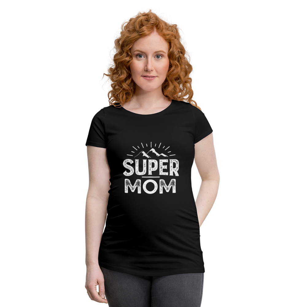 Frauen Schwangerschafts-T-Shirt - Super Mom - Schwarz