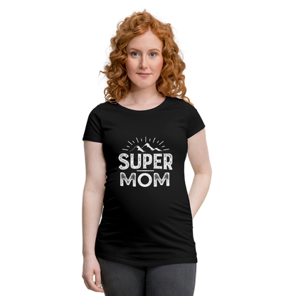 Frauen Schwangerschafts-T-Shirt - Super Mom - Schwarz