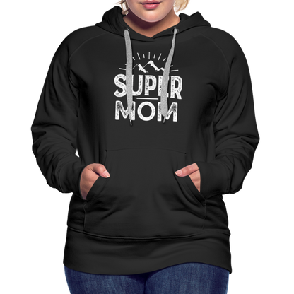 Frauen Premium Hoodie - Super Mom - Schwarz