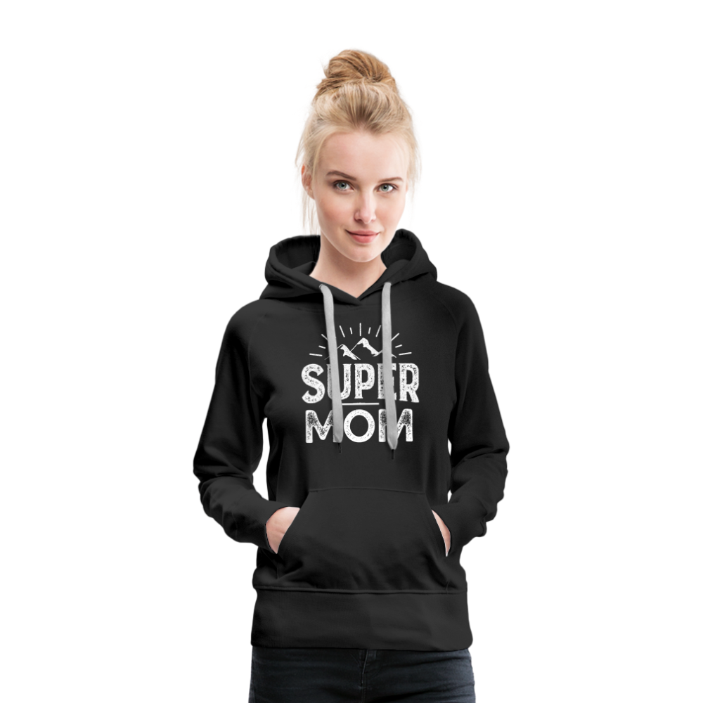 Frauen Premium Hoodie - Super Mom - Schwarz