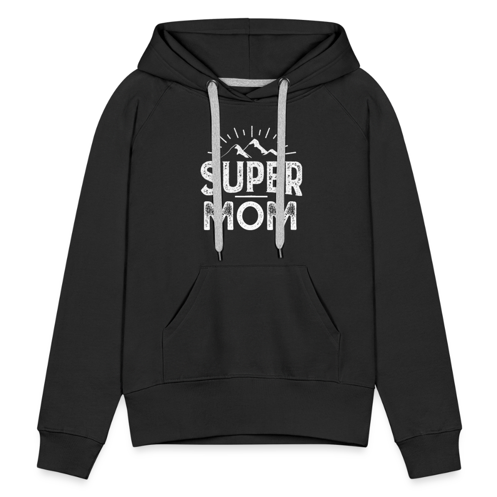 Frauen Premium Hoodie - Super Mom - Schwarz