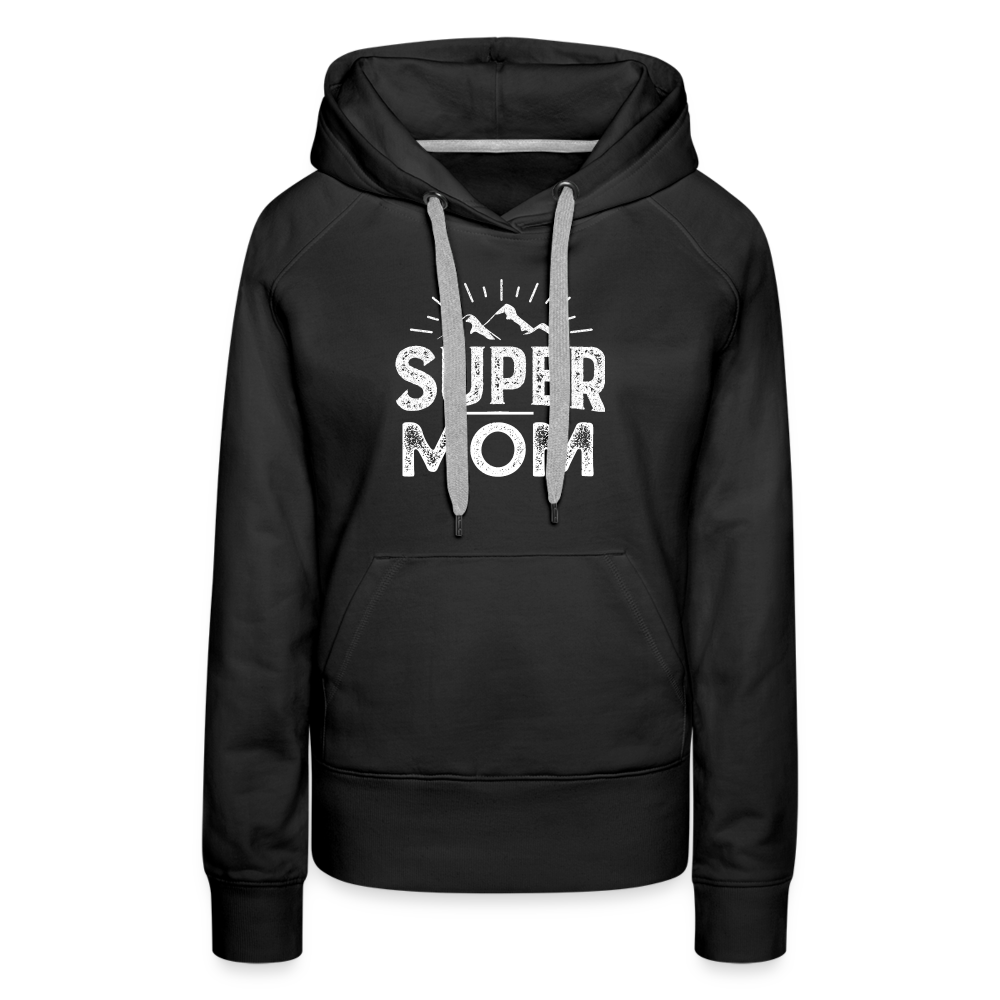 Frauen Premium Hoodie - Super Mom - Schwarz