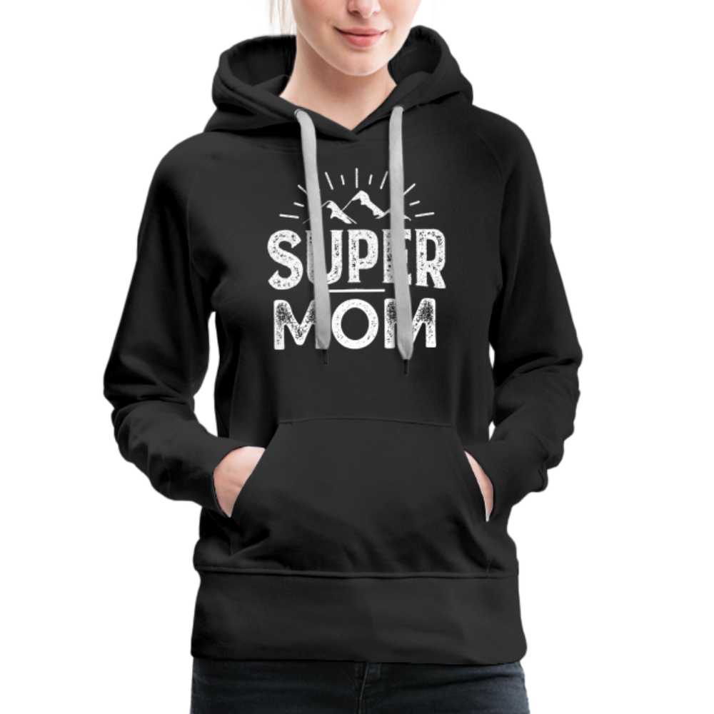 Frauen Premium Hoodie - Super Mom - Schwarz