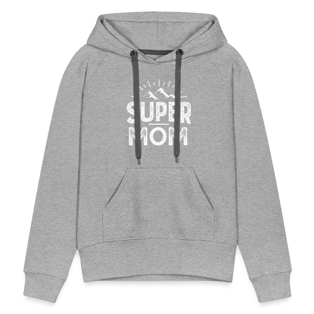 Frauen Premium Hoodie - Super Mom - Grau meliert