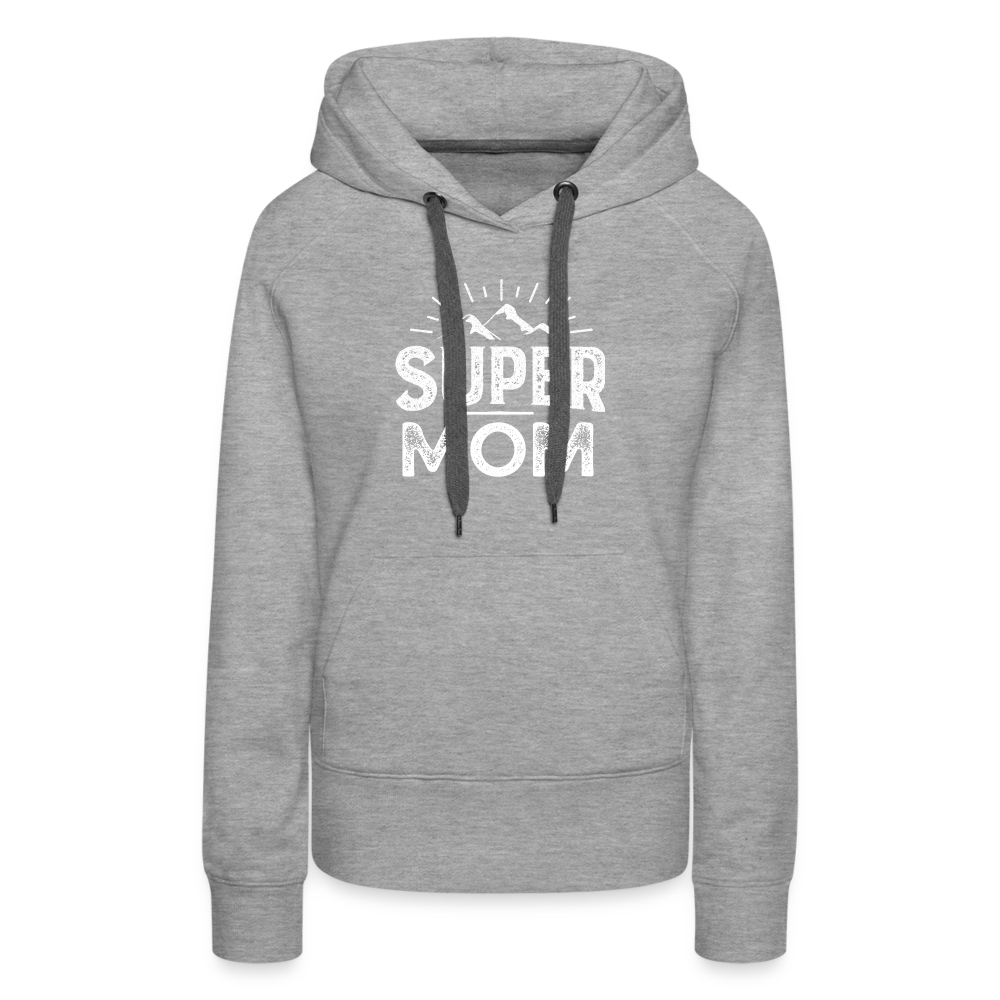 Frauen Premium Hoodie - Super Mom - Grau meliert