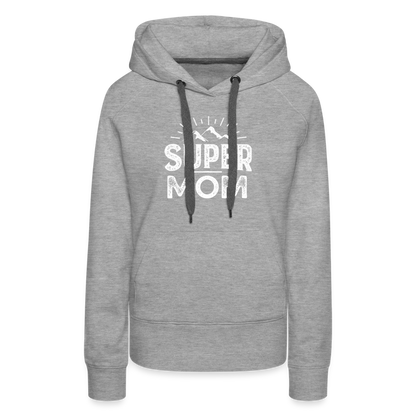 Frauen Premium Hoodie - Super Mom - Grau meliert