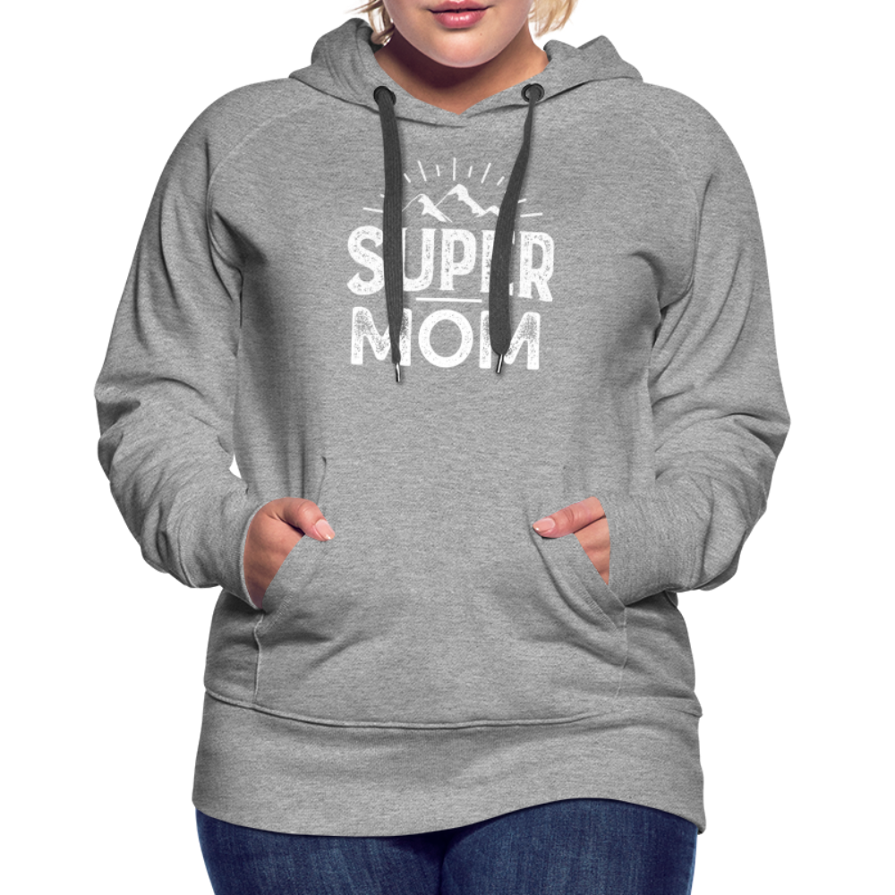 Frauen Premium Hoodie - Super Mom - Grau meliert