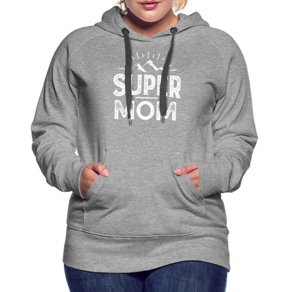 Frauen Premium Hoodie - Super Mom - Grau meliert