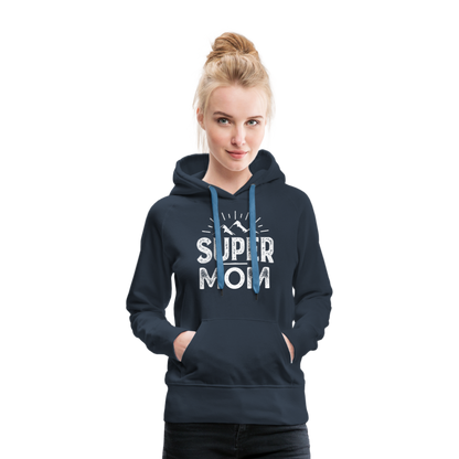 Frauen Premium Hoodie - Super Mom - Navy