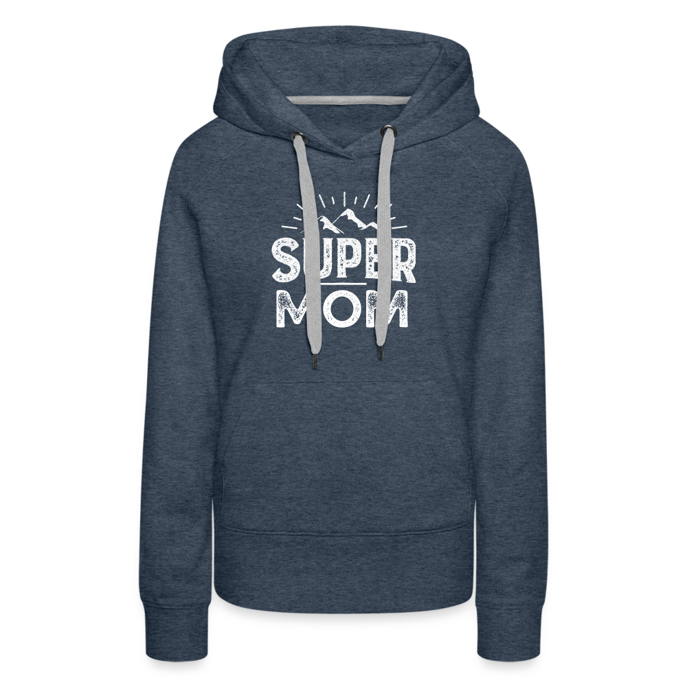 Frauen Premium Hoodie - Super Mom - Jeansblau