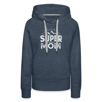 Frauen Premium Hoodie - Super Mom - Jeansblau