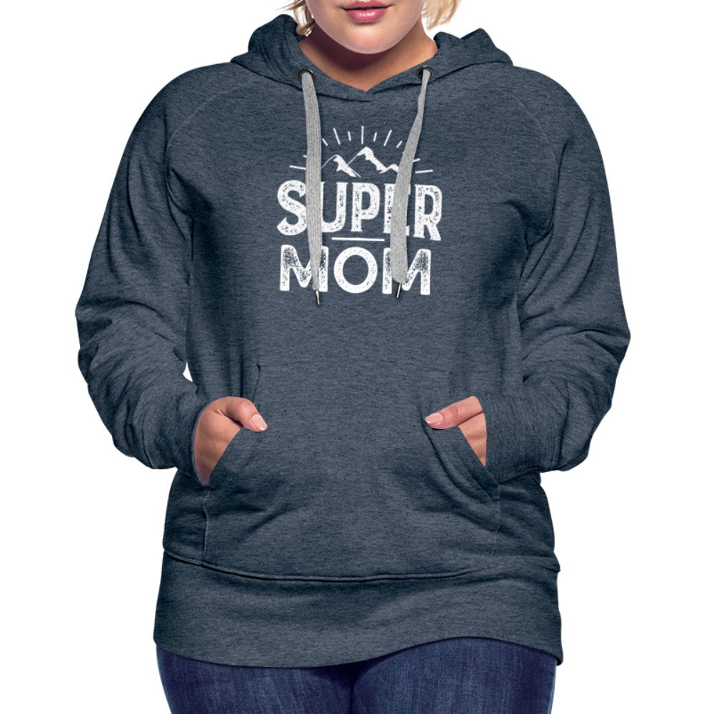 Frauen Premium Hoodie - Super Mom - Jeansblau