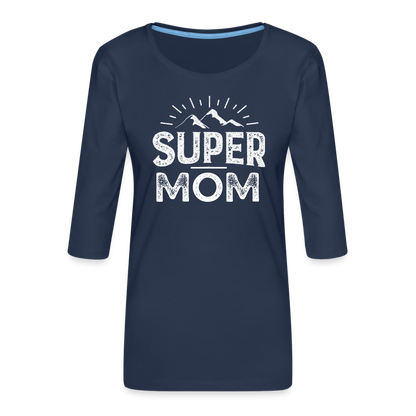 Frauen Premium 3/4-Arm Shirt - Super Mom - Navy