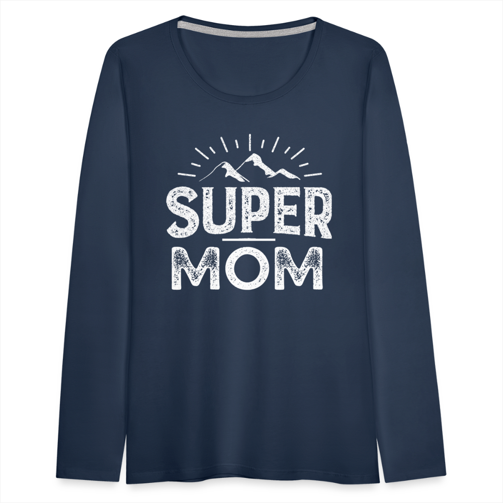 Frauen Premium Langarmshirt - Super Mom - Navy